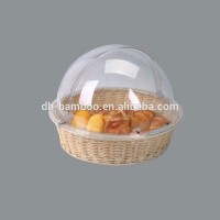 Wholesale Weaving Display Round Polypropylene Rattan Basket with PC Lid