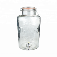 Hot sell 8L glass mason jar for Beverage Water Juice with Sealing lid with stainless Dispenser