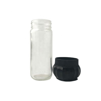 clear grinder plastic bottle with white plastic salt pepper grinder/manual pepper grinder